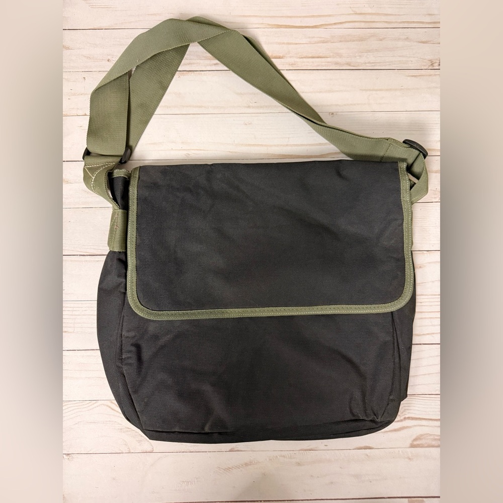 Stylish Black and Olive Men's Messenger Bag